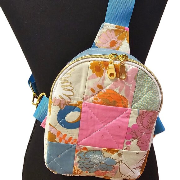 Mav Sling Patchwork Mini Sling Backpack: Ruby Star Society Crossbody Bag